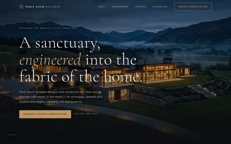 Home page of Panic Room Builders