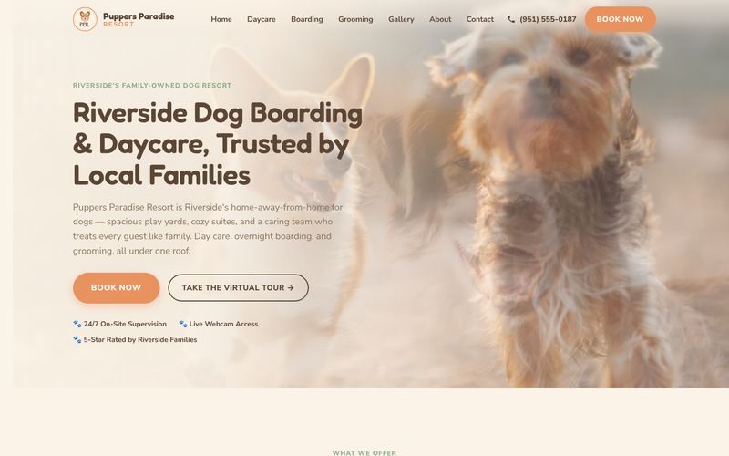 Home page of Puppers Paradise Resort